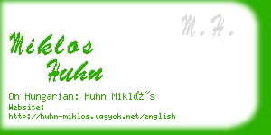 miklos huhn business card